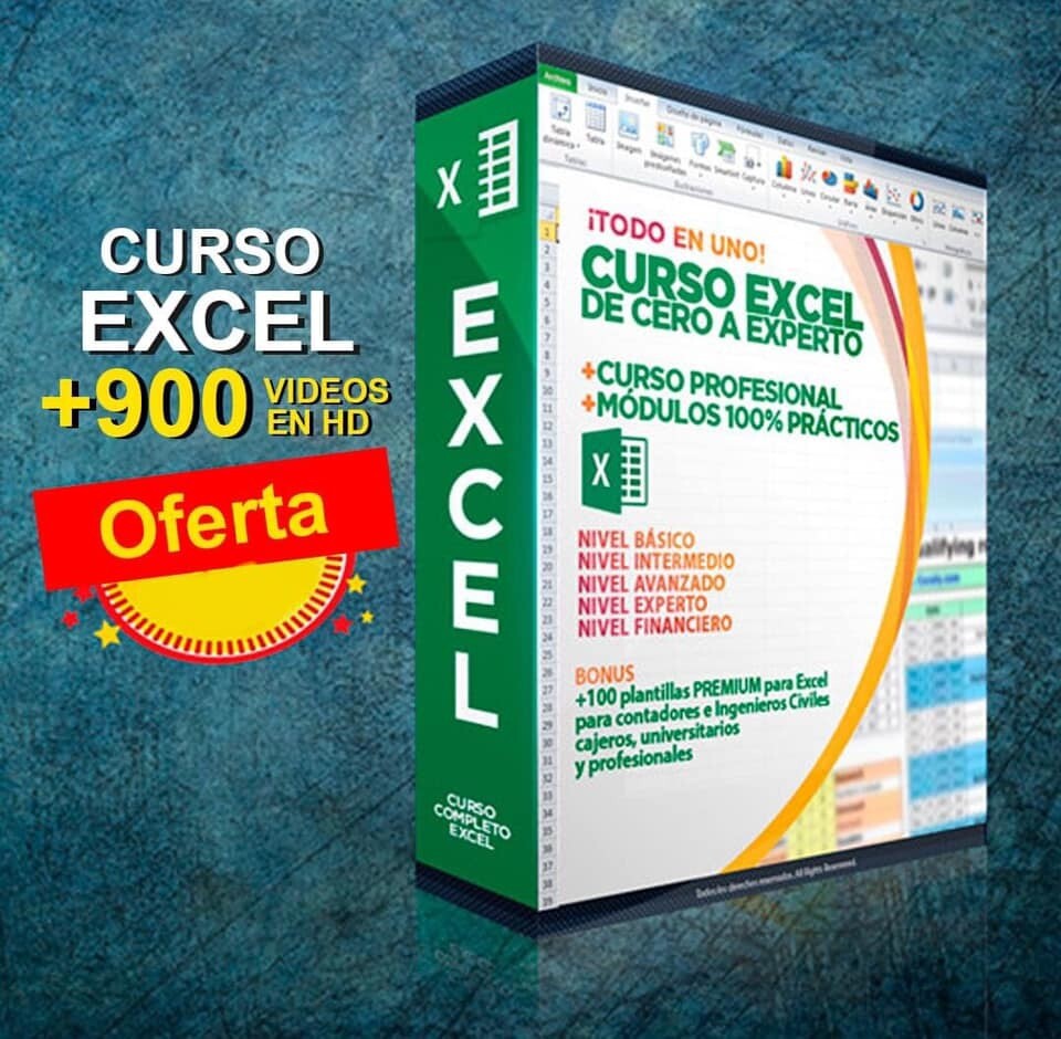 Todos los cursos de OFFICE 2020 + Pack 5000 Infografías + 900 Videos de Excel.