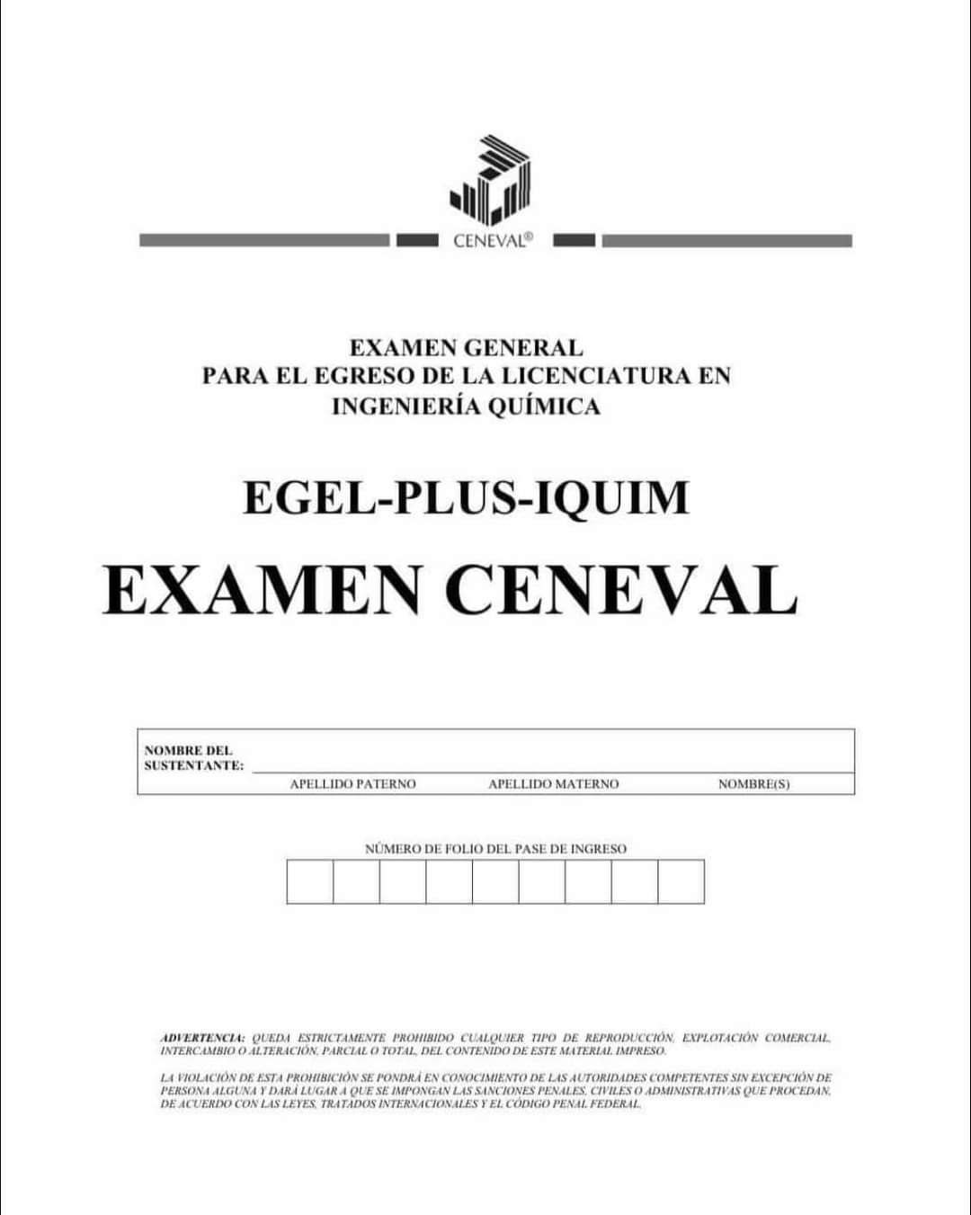 Guía Ceneval Egel Plus Ingeniería Química