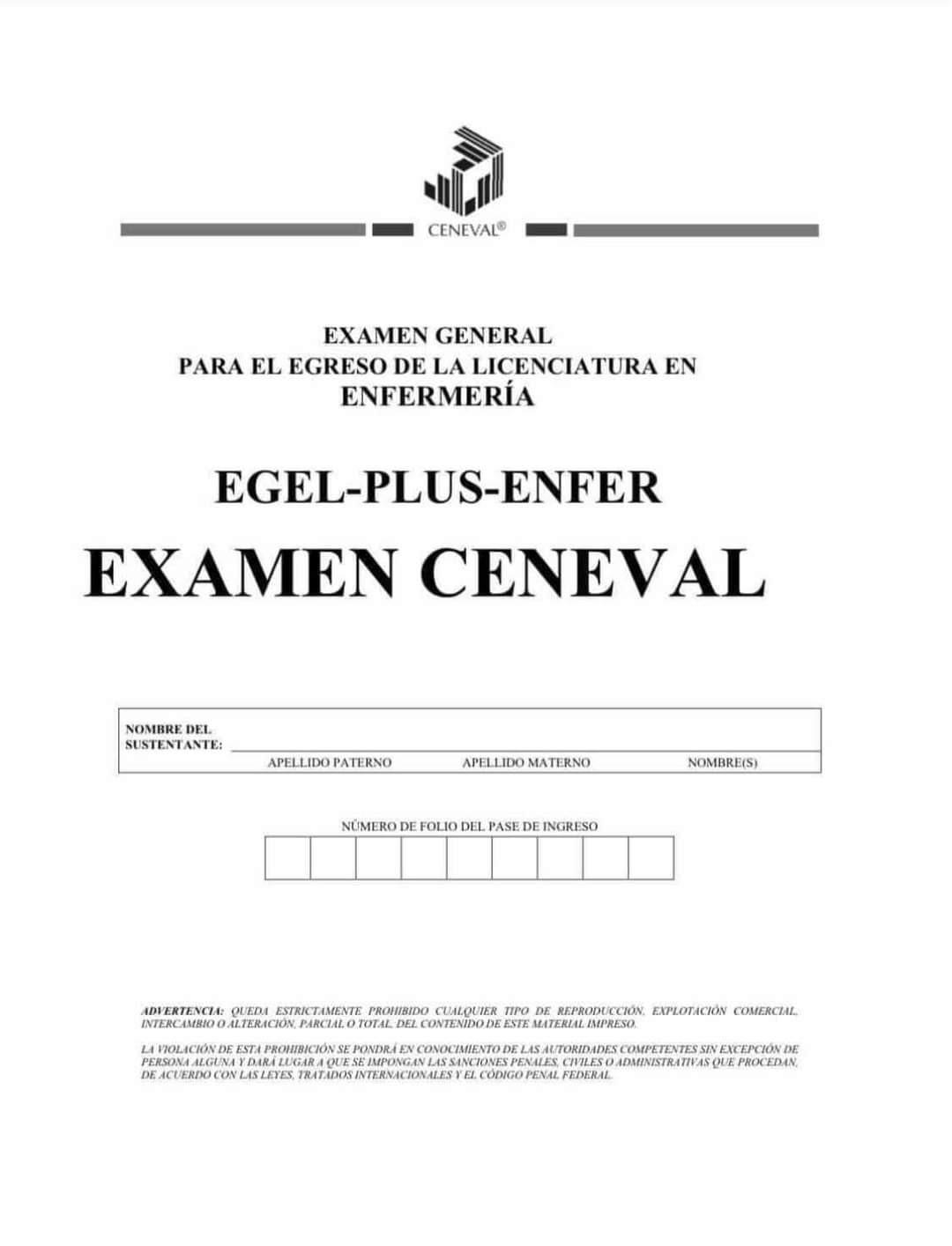 Guía Ceneval EGEL Enfermería 2025 - Material de estudio para Licenciatura en Enfermería