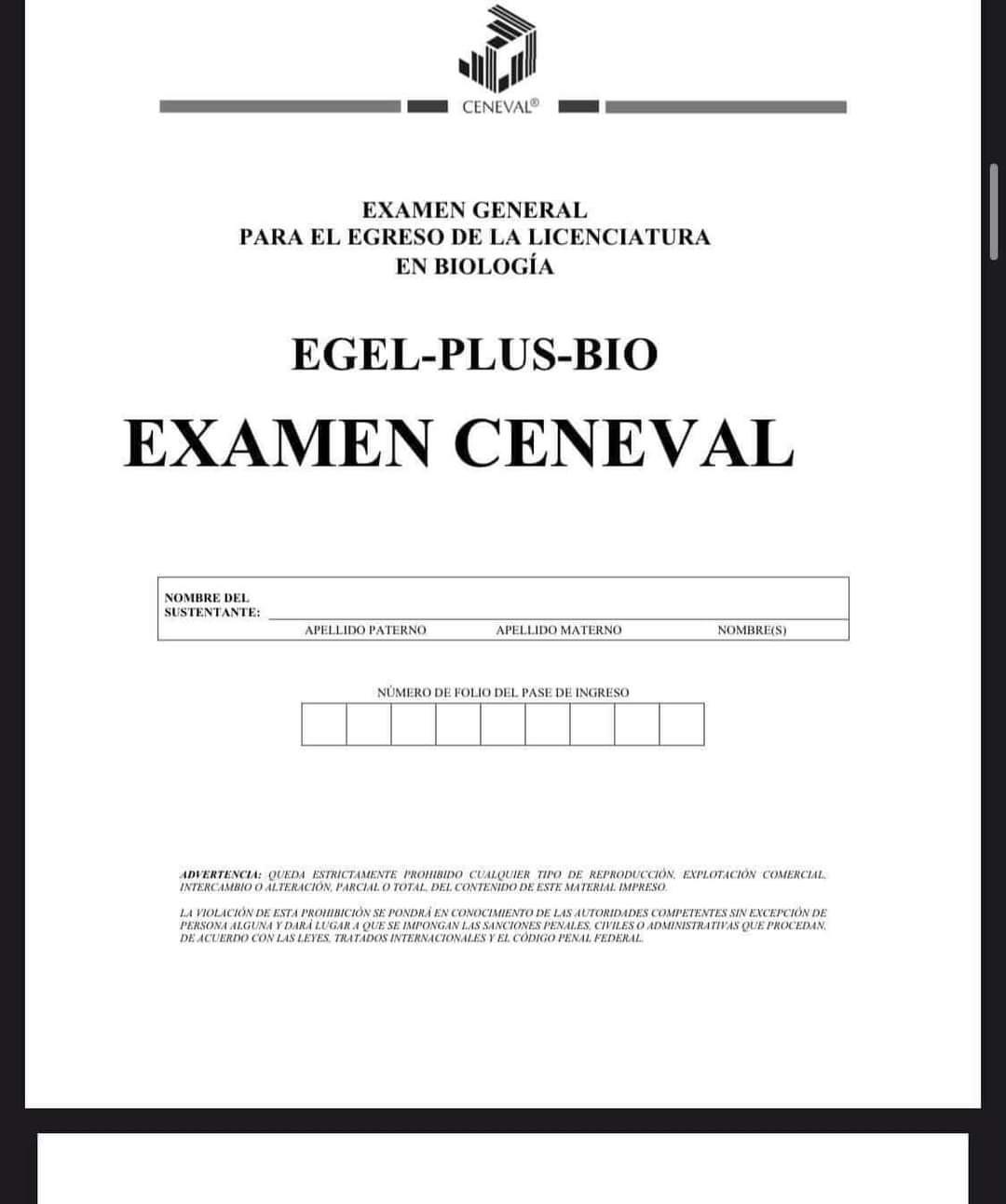 Guía Ceneval EGEL Plus Biología 2026 - Material de estudio para Licenciatura en Biología