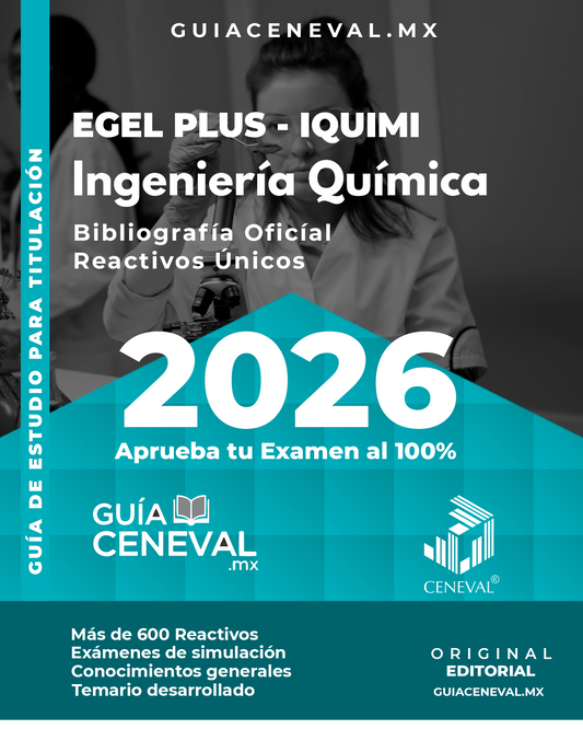 Guía Ceneval EGEL Plus Ingeniería Química 2026 - Material de estudio de procesos y reactores