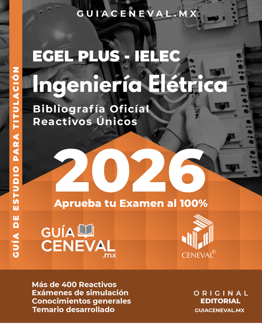 Guía Ceneval EGEL Plus Ingeniería Eléctrica 2026  - Temario de sistemas de potencia y distribución