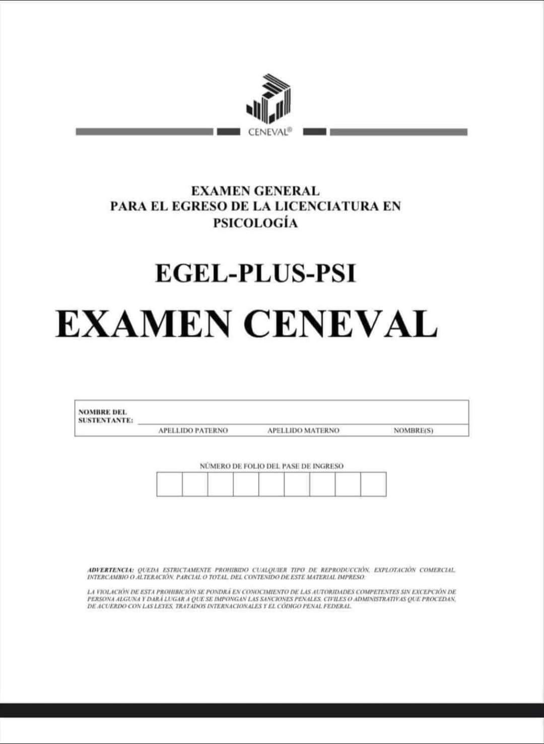 Guía Ceneval EGEL Plus Psicología 2026 Resuelta - Material de estudio para Licenciatura en Psicología
