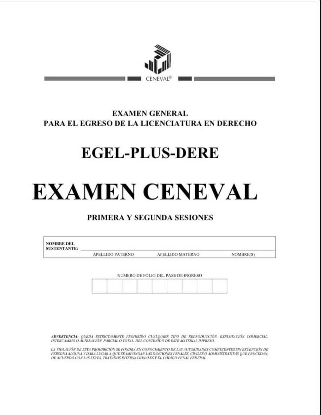 Guía Ceneval EGEL Plus Derecho 2026 Resuelta - Portada del material de estudio para titulación de Licenciatura en Derecho